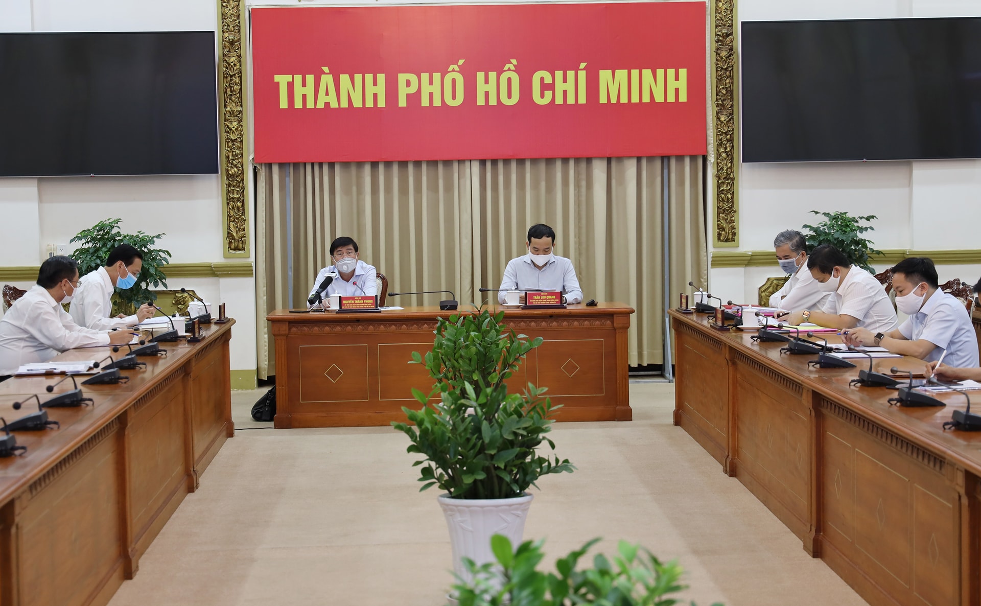 Hình ảnh họp giao ban trực tuyến về tình hình dịch bệnh trên địa bàn TP. Hồ Chí Minh ngày 10/8
