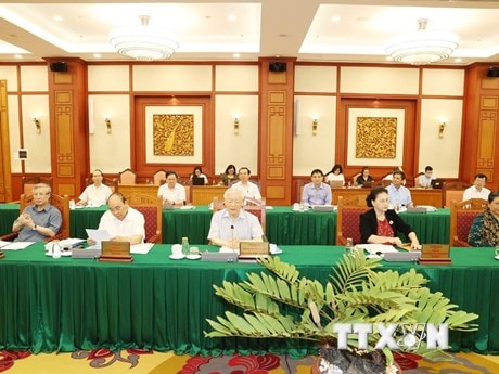 Bộ Chính trị làm việc với Ban Thường vụ Thành ủy Thành phố Hồ Chí Minh