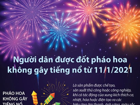 Người dân được đốt pháo hoa không gây tiếng nổ từ 11/1/2021