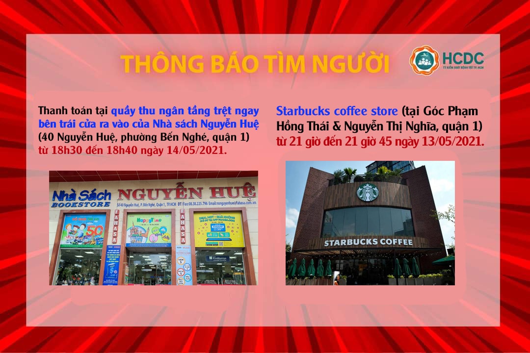THÔNG BÁO KHẨN: Tìm người đến các địa điểm liên quan đến 2 bệnh nhân mắc COVID-19