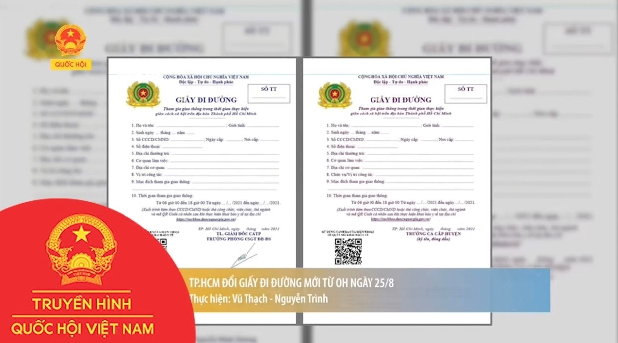 TPHCM đổi giấy đi đường mới từ 0 giờ ngày 25/8