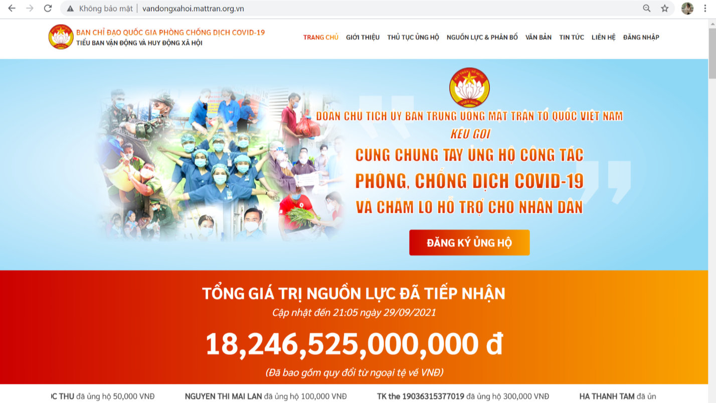 Trang tin điện tử của Tiểu ban Vận động và huy động xã hội, Ban Chỉ đạo Quốc gia phòng, chống dịch COVID-19