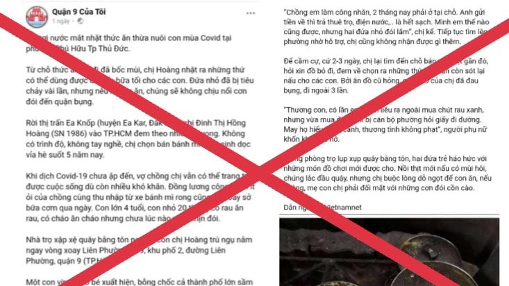 Thông tin "Mẹ rơi nước mắt nhặt thức ăn thừa nuôi con mùa dịch COVID" là sai sự thật