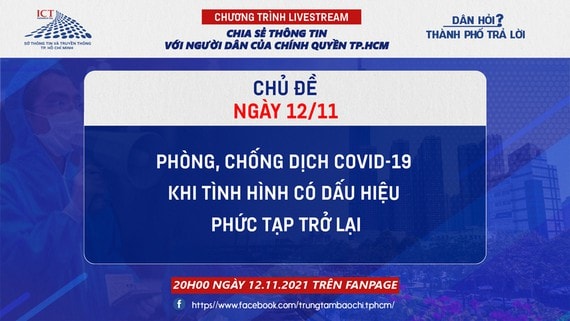 Chương trình livestream “Dân hỏi - Thành phố trả lời” số ngày 12/11