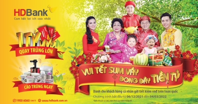 Cùng HDBank ‘Vui Tết sum vầy - Đong đầy tiền tỷ’