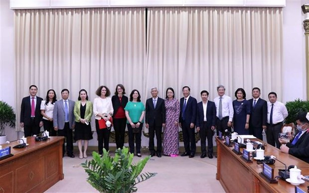 Bà Manuel V.Ferro, Phó Chủ tịch Ngân hàng Thế giới Toàn cầu dự buổi ra mắt Nhóm công tác chung của Thành phố Hồ Chí Minh với World Bank. (Ảnh: Xuân Khu/TTXVN)