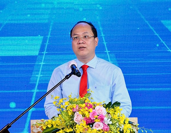 Đồng chí Nguyễn Hồ Hải phát biểu tại buổi lễ. Ảnh: VIỆT DŨNG