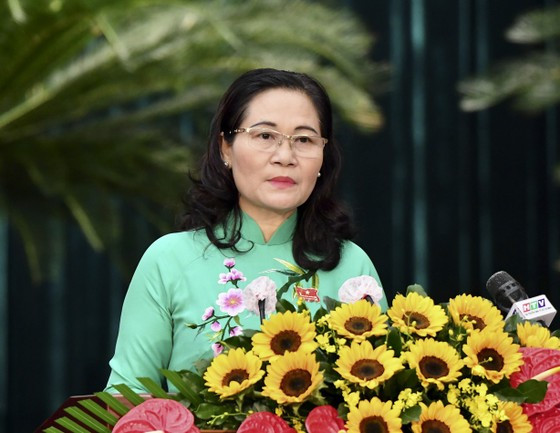 Chủ tịch HĐND TPHCM Nguyễn Thị Lệ phát biểu khai mạc kỳ họp HĐND TP. Ảnh: VIỆT DŨNG