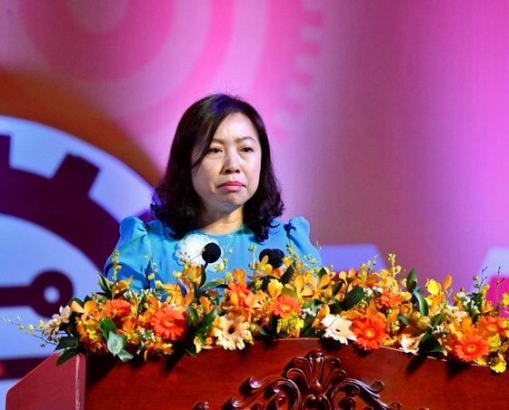 Phó Chủ tịch Tổng Liên đoàn Lao động Việt Nam Thái Thu Xương đánh giá, giải thưởng Tôn Đức Thắng là giải thưởng có ý nghĩa hết sức quan trọng. Ảnh: VIỆT DŨNG
