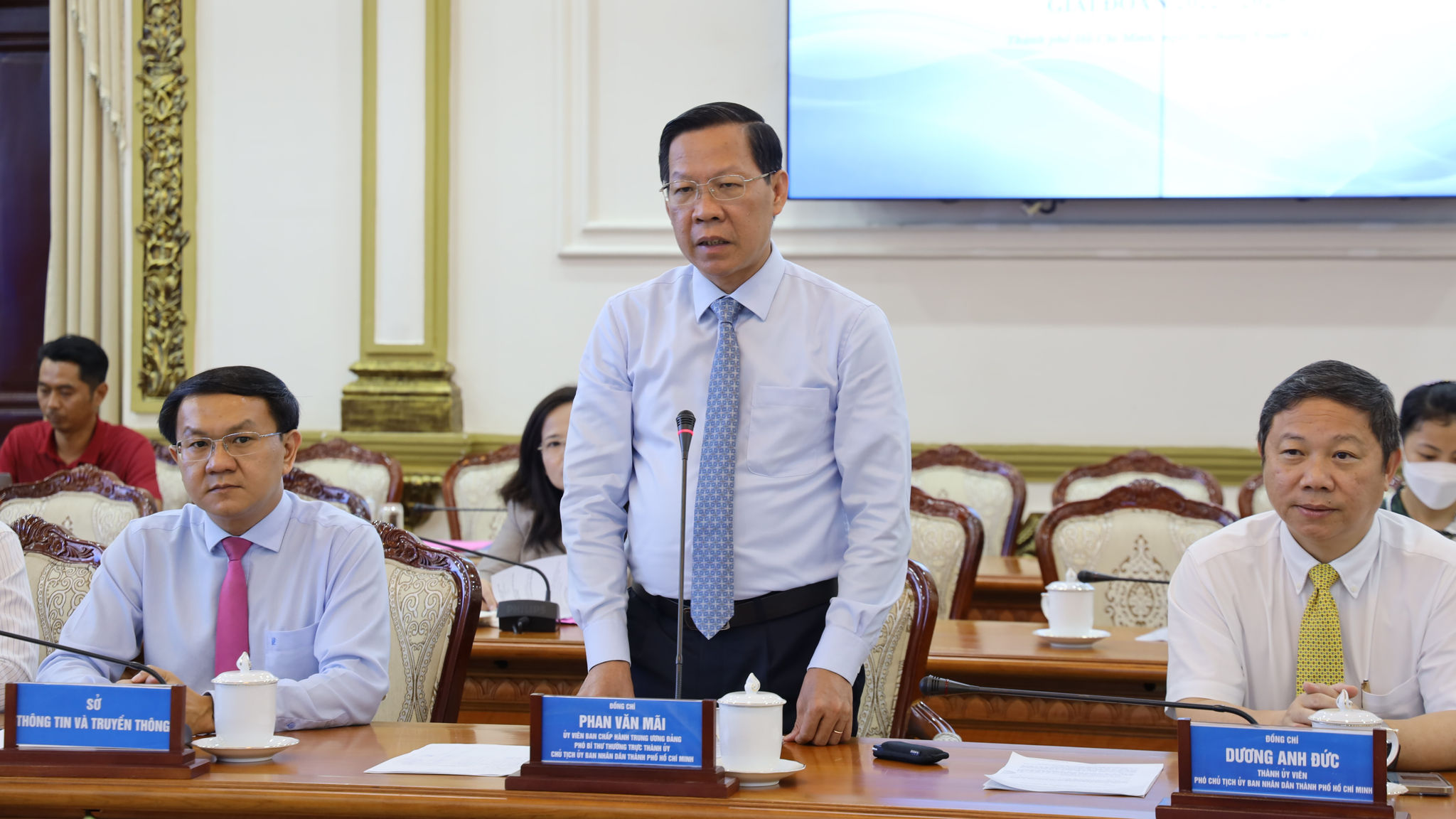 Chủ tịch UBND TPHCM Phan Văn Mãi tin tưởng, TPHCM sẽ có cơ hội phát triển hơn, đúng hướng, mạnh mẽ và tạo ra giá trị lớn hơn. Ảnh: Linh Nhi.