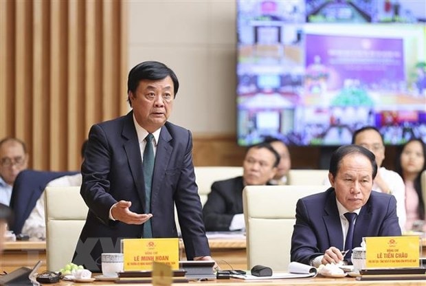 Bộ trưởng Bộ Nông nghiệp và Phát triển Nông thôn Lê Minh Hoan phát biểu. (Ảnh: Dương Giang/TTXVN)