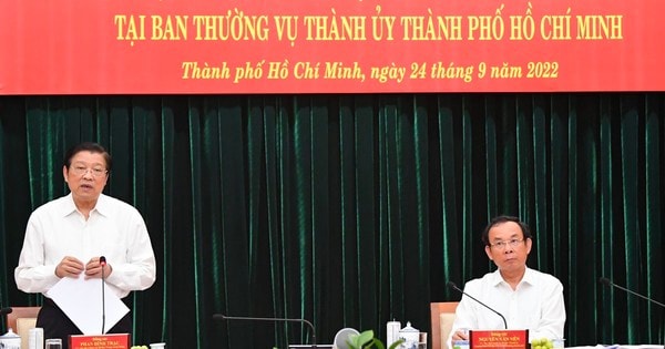 Trưởng Ban Nội chính Trung ương Phan Đình Trạc phát biểu tại buổi làm việc. Ảnh: VIỆT DŨNG