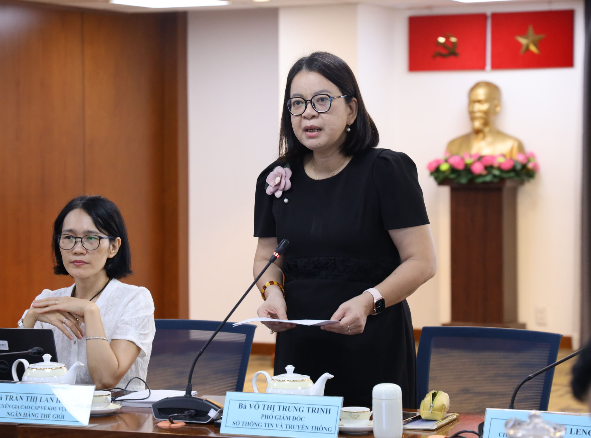Phó Giám đốc Sở Thông tin và Truyền thông Võ Thị Trung Trinh phát biểu khai mạc Hội thảo. Ảnh: Linh Nhi.