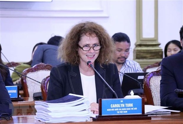 Bà Carolyn Turk, Giám đốc Quốc gia Ngân hàng Thế giới (WB) tại Việt Nam phát biểu tại Hội nghị. (Ảnh: Xuân Khu/TTXVN)