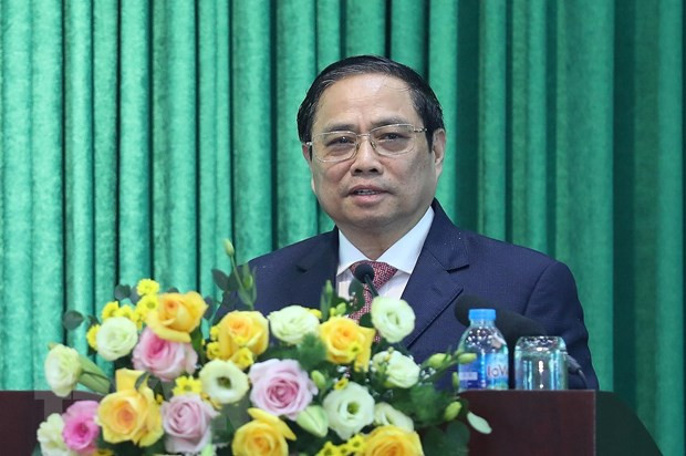 Thủ tướng Phạm Minh Chính phát biểu chỉ đạo tại Hội nghị. (Ảnh: Dương Giang/TTXVN)