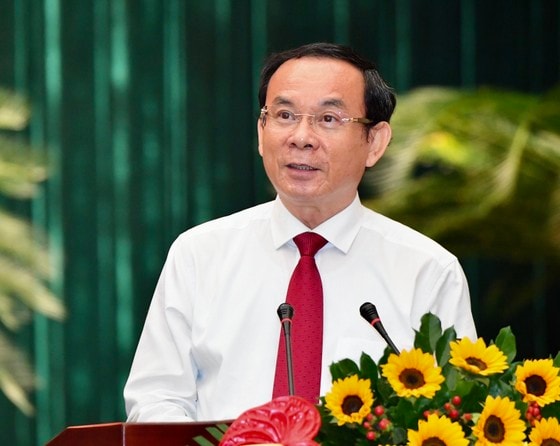 Bí thư Thành ủy TPHCM Nguyễn Văn Nên phát biểu tại đại hội. Ảnh: VIỆT DŨNG
