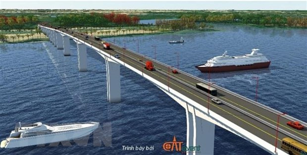 Phối cảnh cầu Nhơn Trạch thuộc đường Vành đai 3 - Thành phố Hồ Chí Minh. (Ảnh: Công Phong.TTXVN)