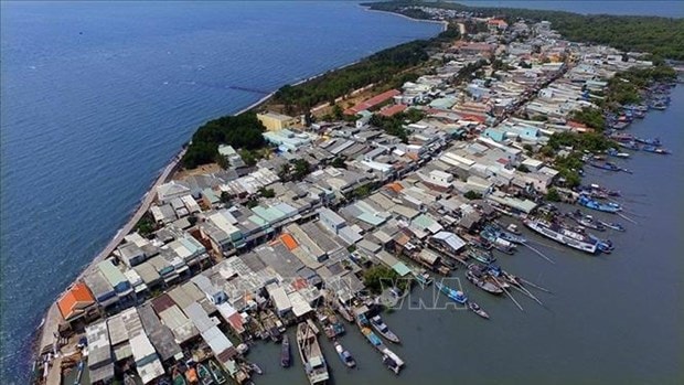 Toàn cảnh xã đảo Thạnh An, huyện Cần Giờ, Thành phố Hồ Chí Minh. (Ảnh: Mạnh Linh/TTXVN)