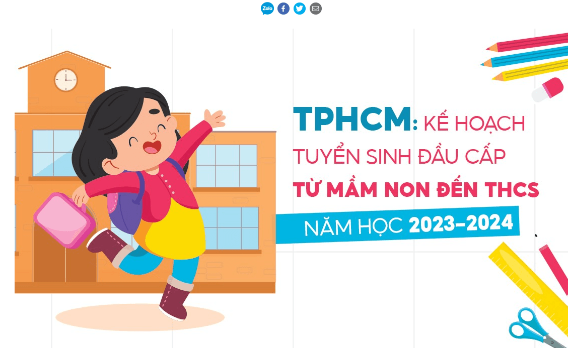 TPHCM: Kế hoạch tuyển sinh đầu cấp từ mầm non đến THCS năm học 2023-2024