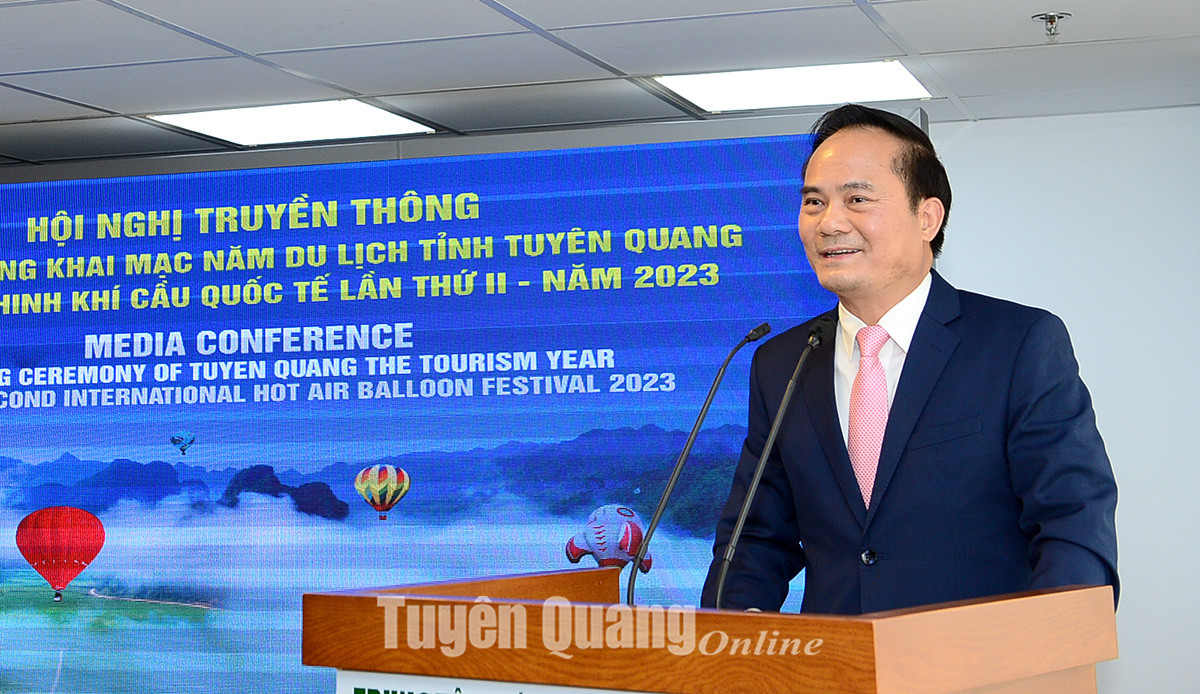 Phó Chủ tịch UBND tỉnh Hoàng Việt Phương phát biểu tại hội nghị.