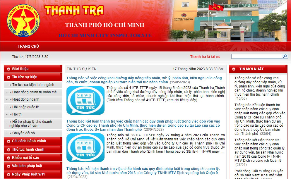 Thanh tra TPHCM công khai đường dây nóng tiếp nhận phản ánh khi thực hiện thủ tục hành chính 