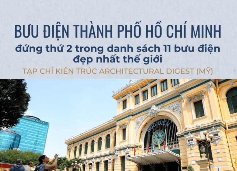 Bưu điện Thành phố Hồ Chí Minh xếp thứ 2/11 bưu điện đẹp nhất thế giới