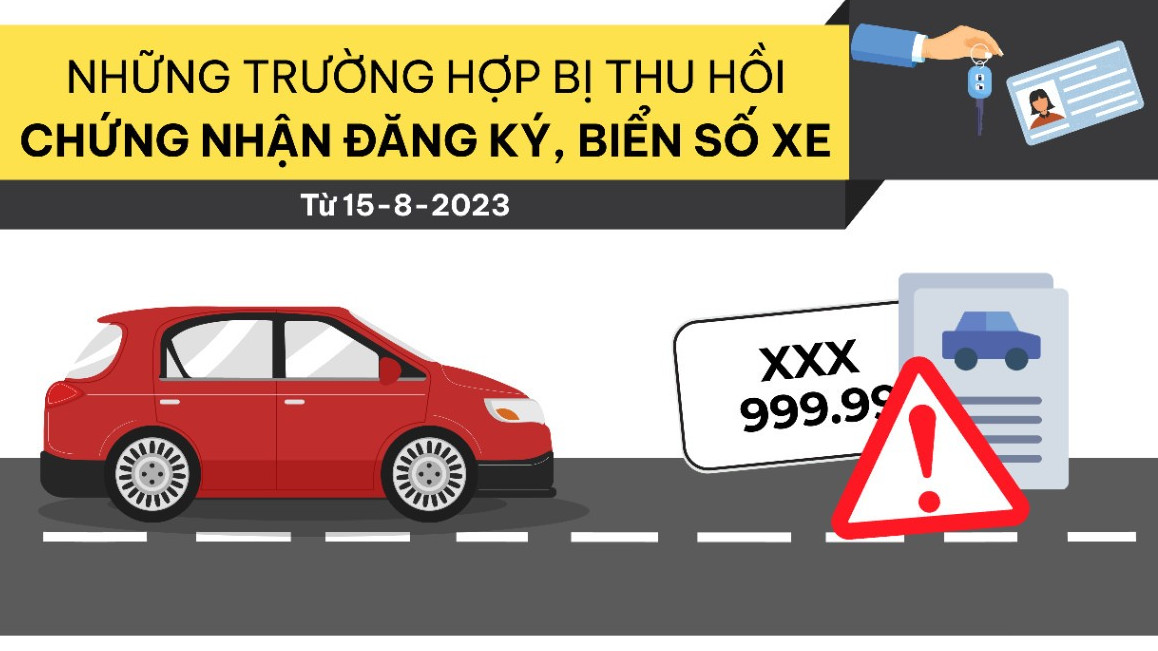 Những trường hợp bị thu hồi chứng nhận đăng ký, biển số xe từ ngày 15-8-2023 