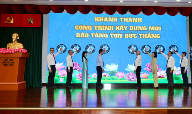 Lễ khánh thành công trình xây dựng mới Bảo tàng Tôn Đức Thắng. Ảnh: DŨNG PHƯƠNG