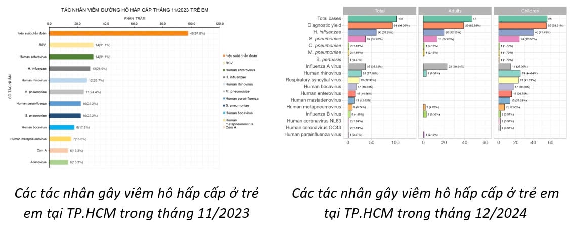 HMPV từng được phát hiện là một trong những tác nhân gây viêm hô hấp ở trẻ em trong các năm 2023 và 2024